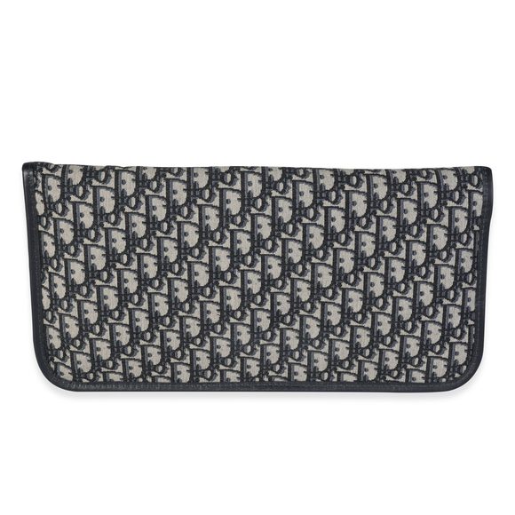 Dior Blue Oblique Jacquard Fold Over Clutch - Picture 3 of 7